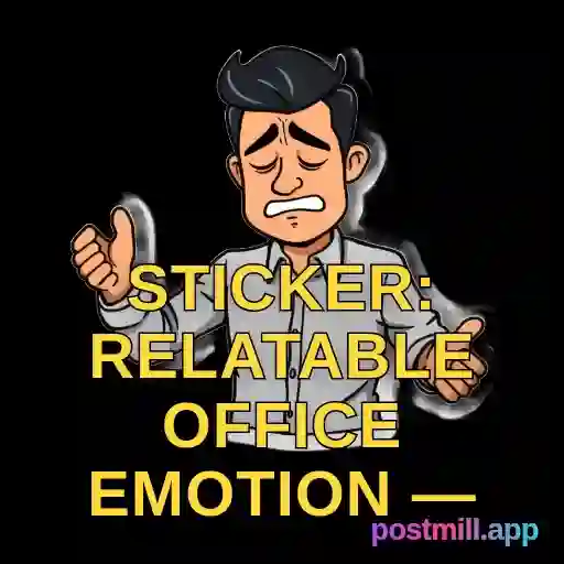 sticker: relatable office emotion — meeting could have been an email, exhausted employee, transparent