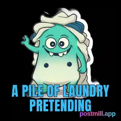a pile of laundry pretending to be a monster