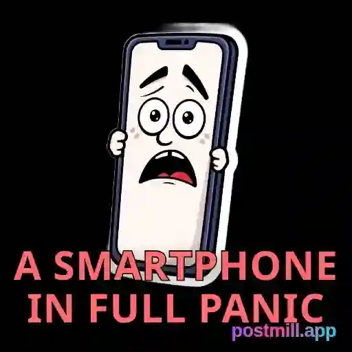 a smartphone in full panic mode at 1% battery
