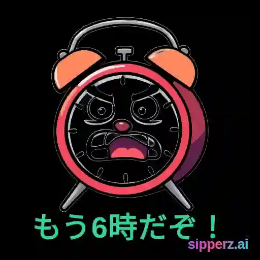 a grumpy alarm clock screaming at 6am