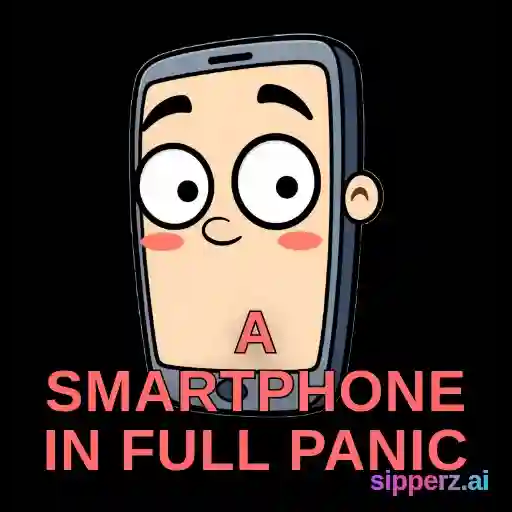 a smartphone in full panic mode at 1% battery