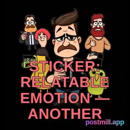sticker: relatable emotion — another Monday dread, coffee and despair, transparent
