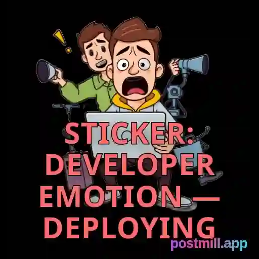 sticker: developer emotion — deploying on Friday, panic and regret, transparent