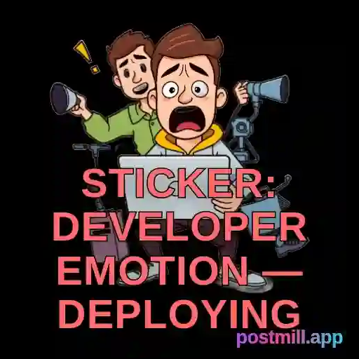 sticker: developer emotion — deploying on Friday, panic and regret, transparent