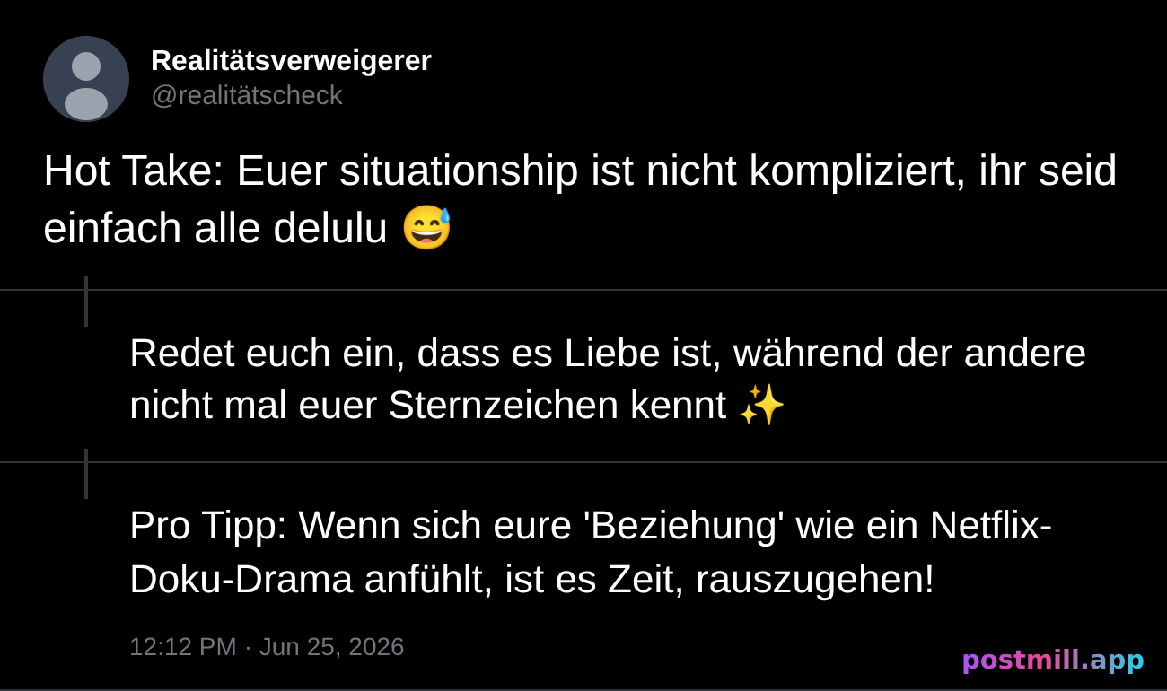 hot take: your situationship isn't complicated, you're just delulu